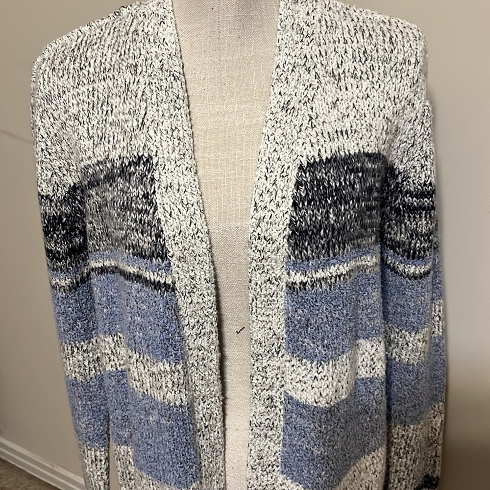 Style & Co cardigan, blue & gray. Size med